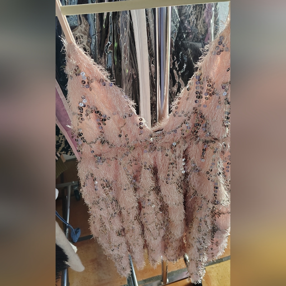 ASOS Design Blush Fringe Dress